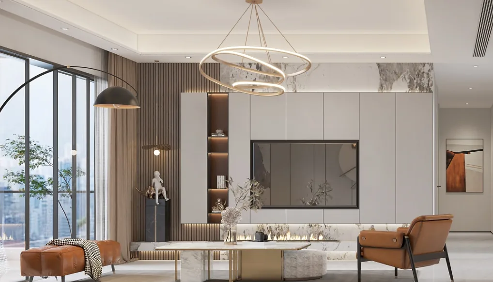 Cas de design d’intérieur complet | Style moderne, luxe épuré: un espace noble et raffiné
