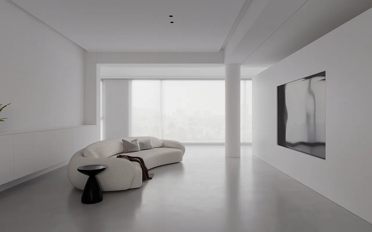 全屋设计案例|极简白空间,空灵、宁静,将隐藏运用到高品质