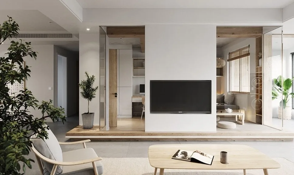 Cas de design d’intérieur complet: une ambiance japonaise chaleureuse aux teintes bois naturel