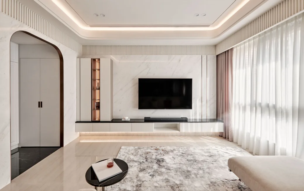 Cas de design d’intérieur complet | Rose et or, résidence privée au style luxe discret